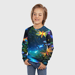 Лонгслив детский Сказочный лес - бабочки, цвет: 3D-принт — фото 2