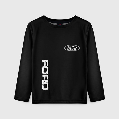 Детский лонгслив Ford logo white steel / 3D-принт – фото 1