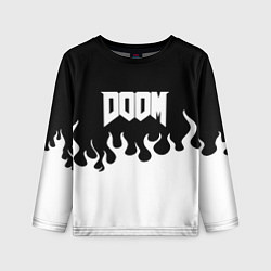 Детский лонгслив Doom fire white