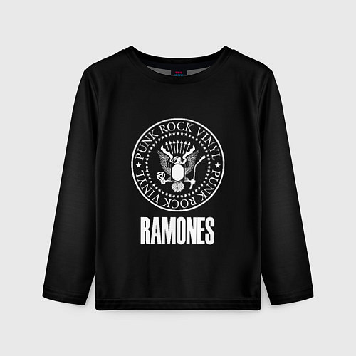 Детский лонгслив Ramones rock logo / 3D-принт – фото 1