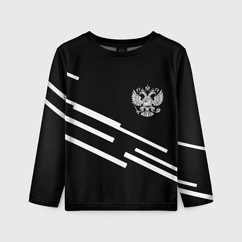 Детский лонгслив Россия геометрия спорт / 3D-принт – фото 1