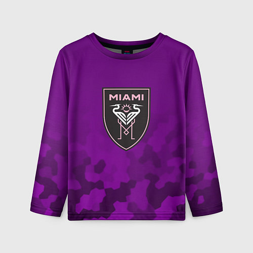 Детский лонгслив Inter Miami logo pattern / 3D-принт – фото 1