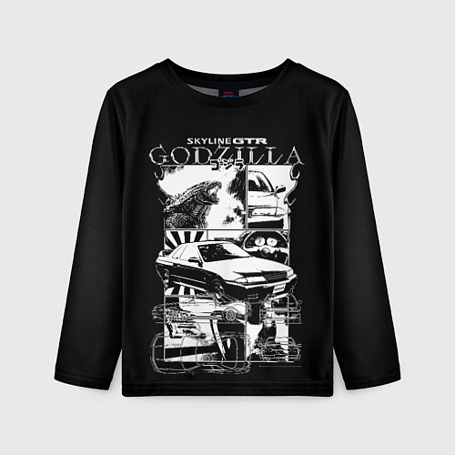 Детский лонгслив Skyline GTR Godzilla / 3D-принт – фото 1