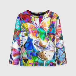 Лонгслив детский Живописные бабочки, цвет: 3D-принт