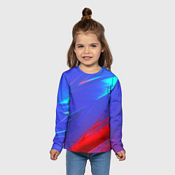 Лонгслив детский Неоновые полосы геометрия, цвет: 3D-принт — фото 2