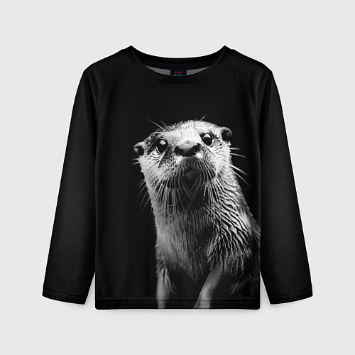 Детский лонгслив Выдра любопытная / 3D-принт – фото 1
