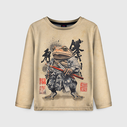 Детский лонгслив Жаба самурай - japan aesthetic / 3D-принт – фото 1
