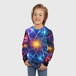 Лонгслив детский Космический закрученный узор-лотос: энергия вселен, цвет: 3D-принт — фото 2