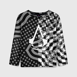 Лонгслив детский Assassins Creed logo game usa, цвет: 3D-принт