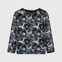 Детский лонгслив Выдры купаются в речке - паттерн