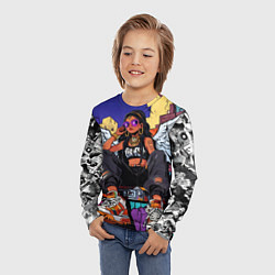 Лонгслив детский Городской ангел - urban style, цвет: 3D-принт — фото 2