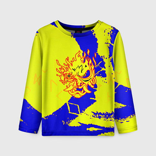 Детский лонгслив Samurai logo yellow fire / 3D-принт – фото 1