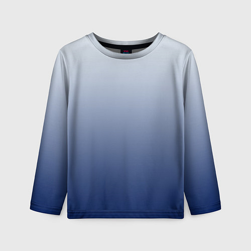 Детский лонгслив Бело синий градиент / 3D-принт – фото 1