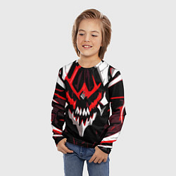 Лонгслив детский Абстрактное красное лицо монстра, цвет: 3D-принт — фото 2