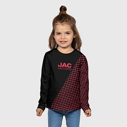 Лонгслив детский Jac motors чёрно-розовый шахматка, цвет: 3D-принт — фото 2