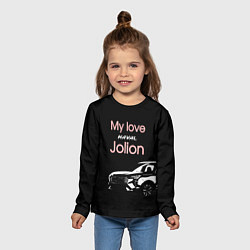 Лонгслив детский My love Haval Jolion чёрно-розовый, цвет: 3D-принт — фото 2