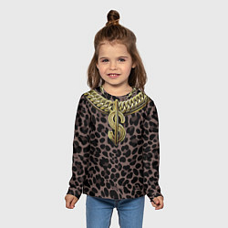 Лонгслив детский Костюм богача с золотой цепью, цвет: 3D-принт — фото 2