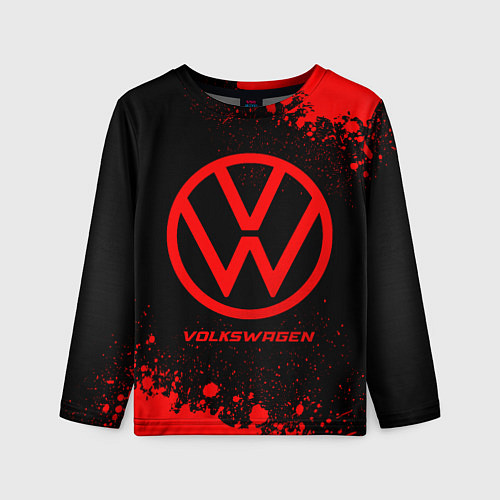 Детский лонгслив Volkswagen - red gradient / 3D-принт – фото 1