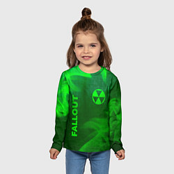 Лонгслив детский Fallout - green gradient вертикально, цвет: 3D-принт — фото 2
