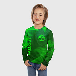 Лонгслив детский Fallout - green gradient вертикально, цвет: 3D-принт — фото 2