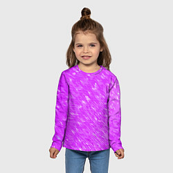 Лонгслив детский Фиолетово-белые мазки, цвет: 3D-принт — фото 2