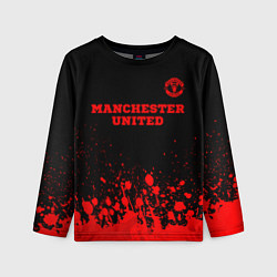 Детский лонгслив Manchester United - red gradient посередине