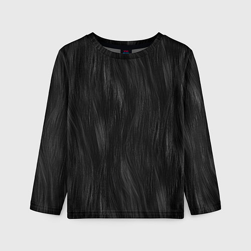 Детский лонгслив Мех чёрной кошки / 3D-принт – фото 1