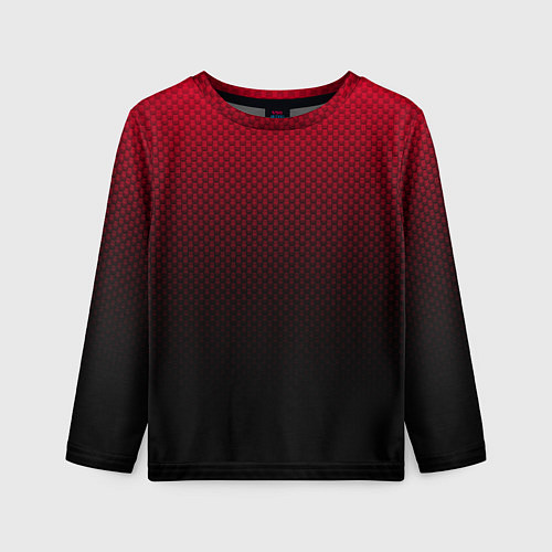 Детский лонгслив Градиент красно-чёрный текстурированный / 3D-принт – фото 1