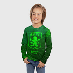 Лонгслив детский Aston Villa - green gradient, цвет: 3D-принт — фото 2