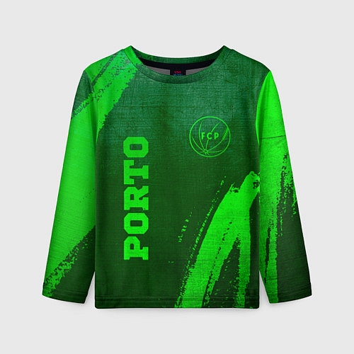 Детский лонгслив Porto - green gradient вертикально / 3D-принт – фото 1