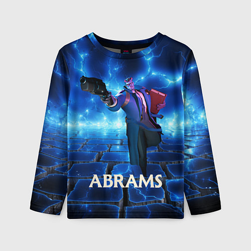 Детский лонгслив Deadlock Abrams синие молнии / 3D-принт – фото 1