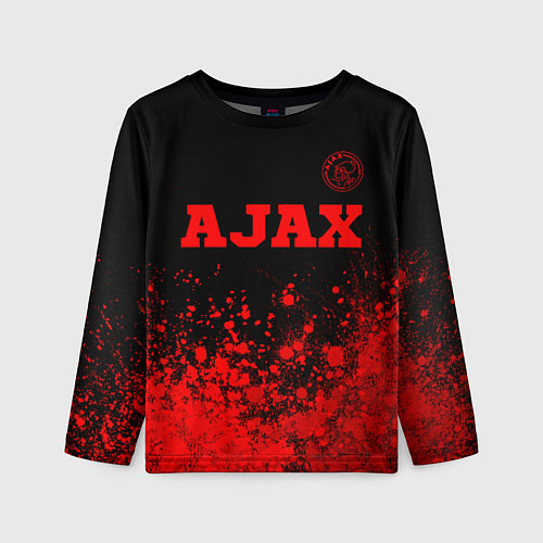 Детский лонгслив Ajax - red gradient посередине / 3D-принт – фото 1