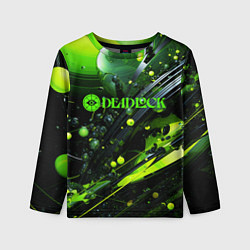 Детский лонгслив Deadlock logo зеленая абстракция