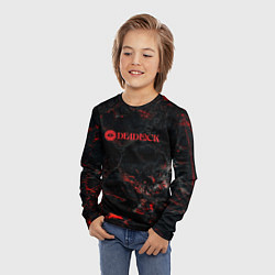 Лонгслив детский Deadlock logo red texture, цвет: 3D-принт — фото 2