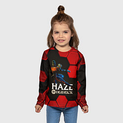 Лонгслив детский Deadlock Haze красные плиты, цвет: 3D-принт — фото 2