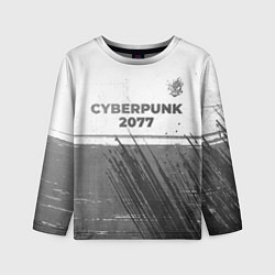 Детский лонгслив Cyberpunk 2077 - white gradient посередине