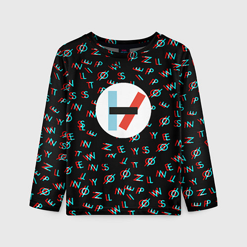 Детский лонгслив Twenty one pilots glitch / 3D-принт – фото 1