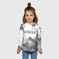 Лонгслив детский Geely - white gradient посередине, цвет: 3D-принт — фото 2