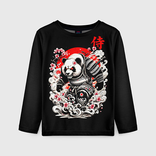 Детский лонгслив Панда - самурай / 3D-принт – фото 1