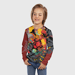 Лонгслив детский Красный викинг, цвет: 3D-принт — фото 2