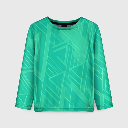 Детский лонгслив Мятный зелёный однотонный геометричный / 3D-принт – фото 1