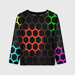 Детский лонгслив Hexagon neon