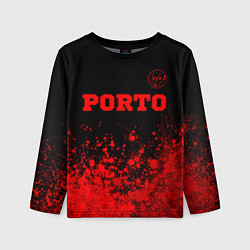 Детский лонгслив Porto - red gradient посередине