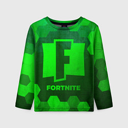 Детский лонгслив Fortnite - green gradient