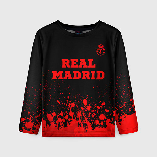 Детский лонгслив Real Madrid - red gradient посередине / 3D-принт – фото 1