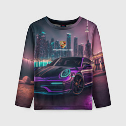 Лонгслив детский Porshe night city, цвет: 3D-принт