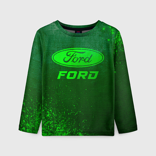 Детский лонгслив Ford - green gradient / 3D-принт – фото 1