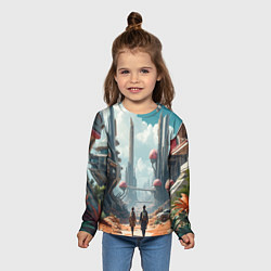 Лонгслив детский Планета фантастика, цвет: 3D-принт — фото 2