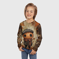 Лонгслив детский Юный тыквенный Джек, цвет: 3D-принт — фото 2