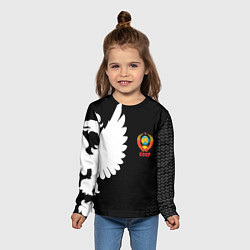 Лонгслив детский СССР паттерн орёл, цвет: 3D-принт — фото 2